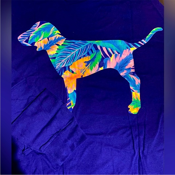 New PINK Victoria’s Secret campus tee pink Dog pink Cropped tee PINK tee blue - Picture 1 of 4